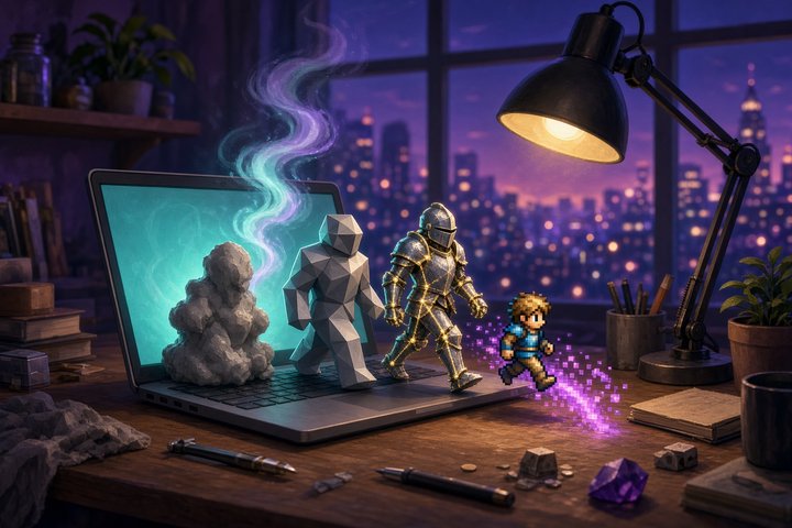 Effigy: Local Game-Ready 3D Assets on 16 GB