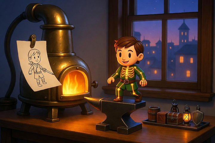 AssetFurnace 0.4.0: Prompt to Rigged, Animated Game Character, Locally